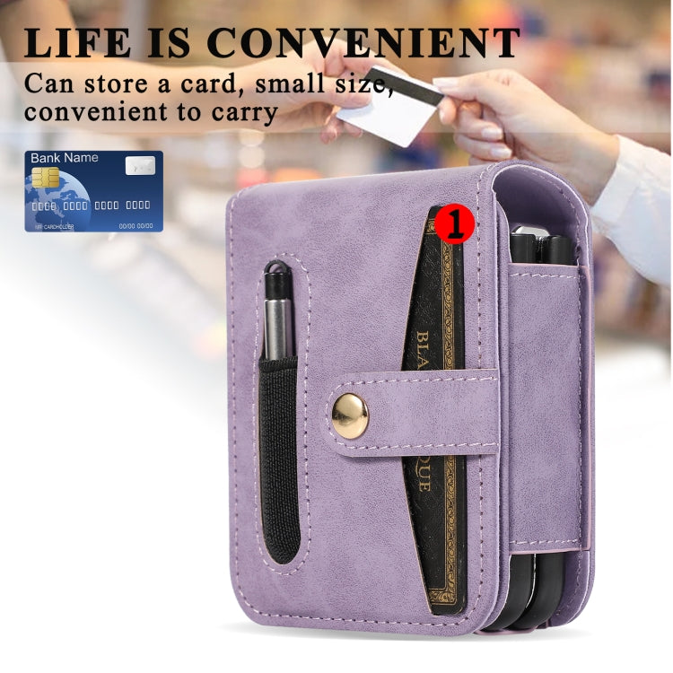 For Samsung Galaxy Z Flip5 5G PC Foldable Shockproof Leather Phone Case with Stylus