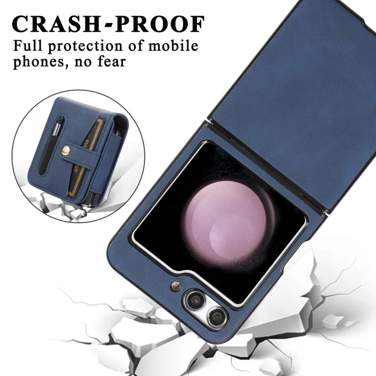 For Samsung Galaxy Z Flip5 5G PC Foldable Shockproof Leather Phone Case with Stylus