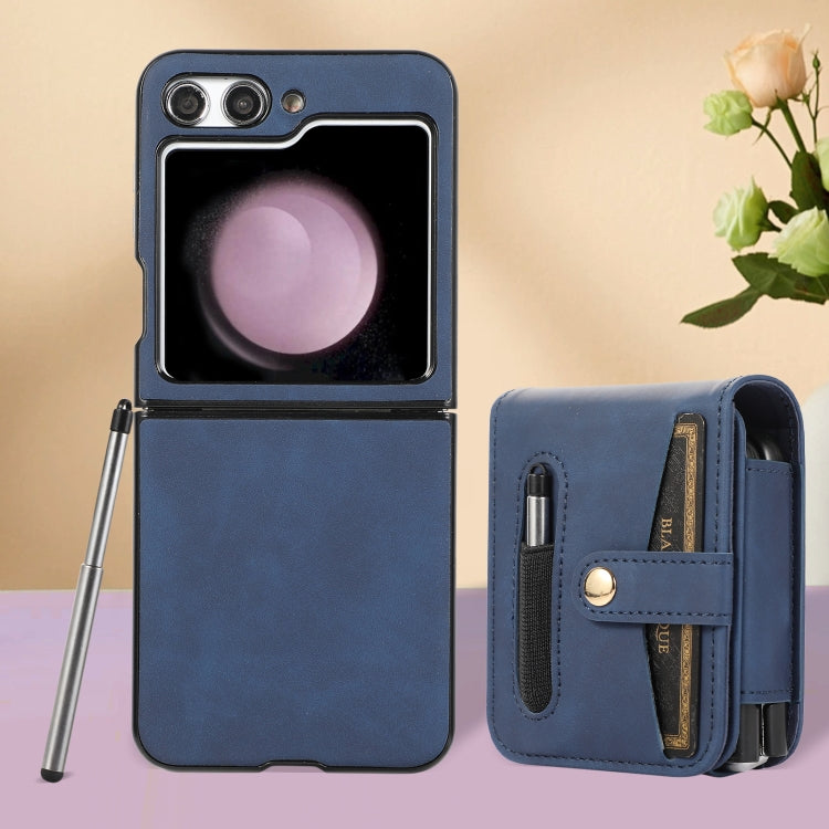 For Samsung Galaxy Z Flip5 5G PC Foldable Shockproof Leather Phone Case with Stylus