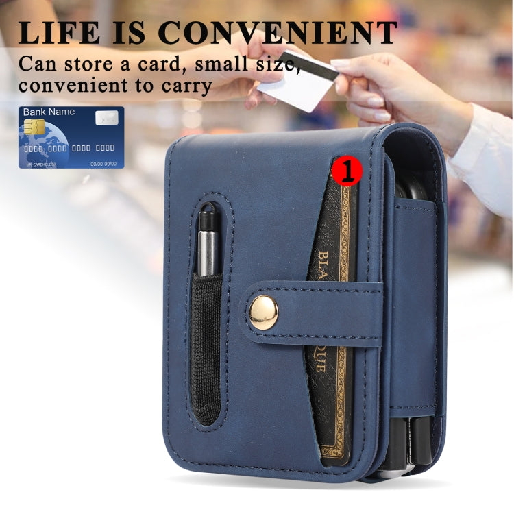 For Samsung Galaxy Z Flip5 5G PC Foldable Shockproof Leather Phone Case with Stylus