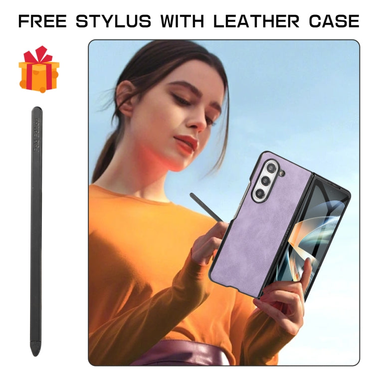 For Samsung Galaxy Z Fold4 5G PC Foldable Shockproof Leather Phone Case with Stylus