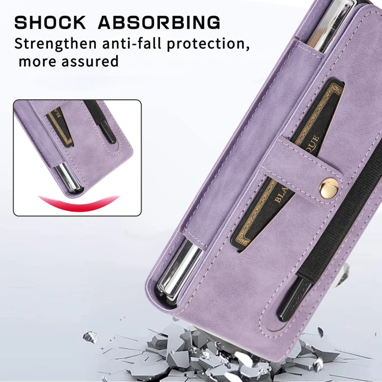 For Samsung Galaxy Z Fold4 5G PC Foldable Shockproof Leather Phone Case with Stylus
