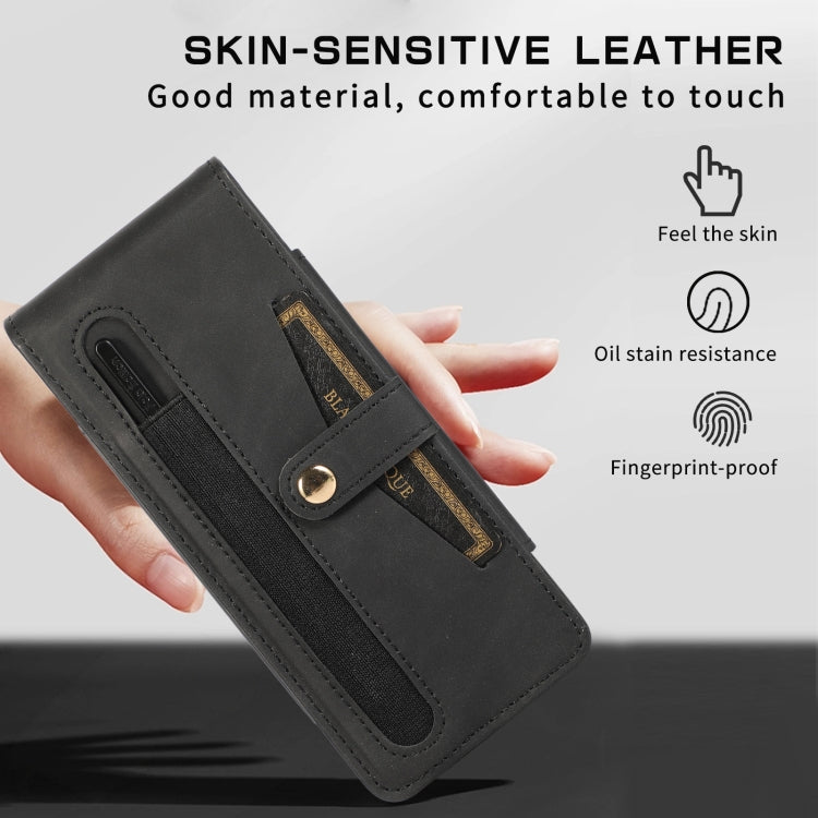 For Samsung Galaxy Z Fold4 5G PC Foldable Shockproof Leather Phone Case with Stylus