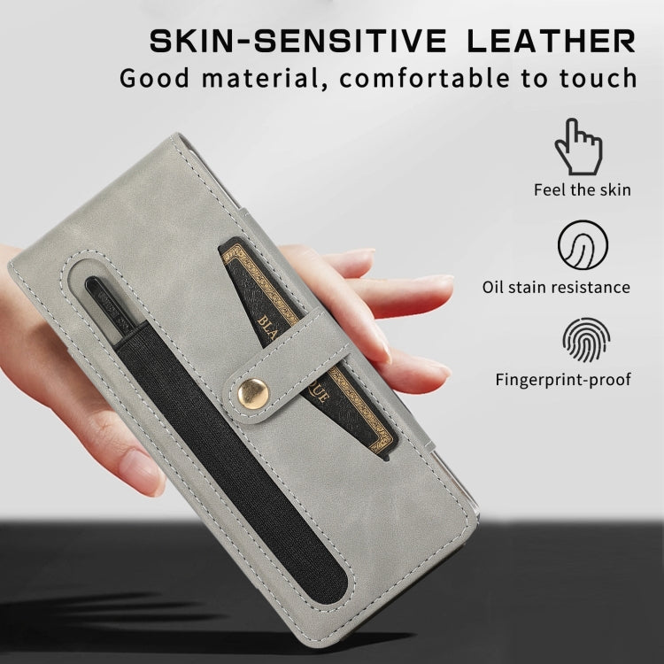 For Samsung Galaxy Z Fold4 5G PC Foldable Shockproof Leather Phone Case with Stylus