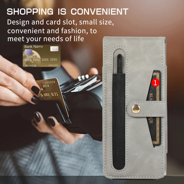 For Samsung Galaxy Z Fold4 5G PC Foldable Shockproof Leather Phone Case with Stylus