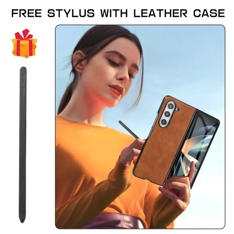 For Samsung Galaxy Z Fold4 5G PC Foldable Shockproof Leather Phone Case with Stylus