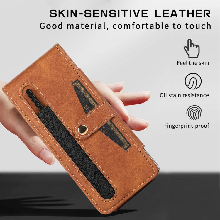 For Samsung Galaxy Z Fold4 5G PC Foldable Shockproof Leather Phone Case with Stylus