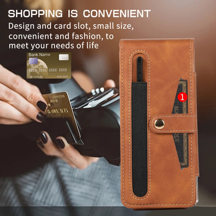 For Samsung Galaxy Z Fold4 5G PC Foldable Shockproof Leather Phone Case with Stylus