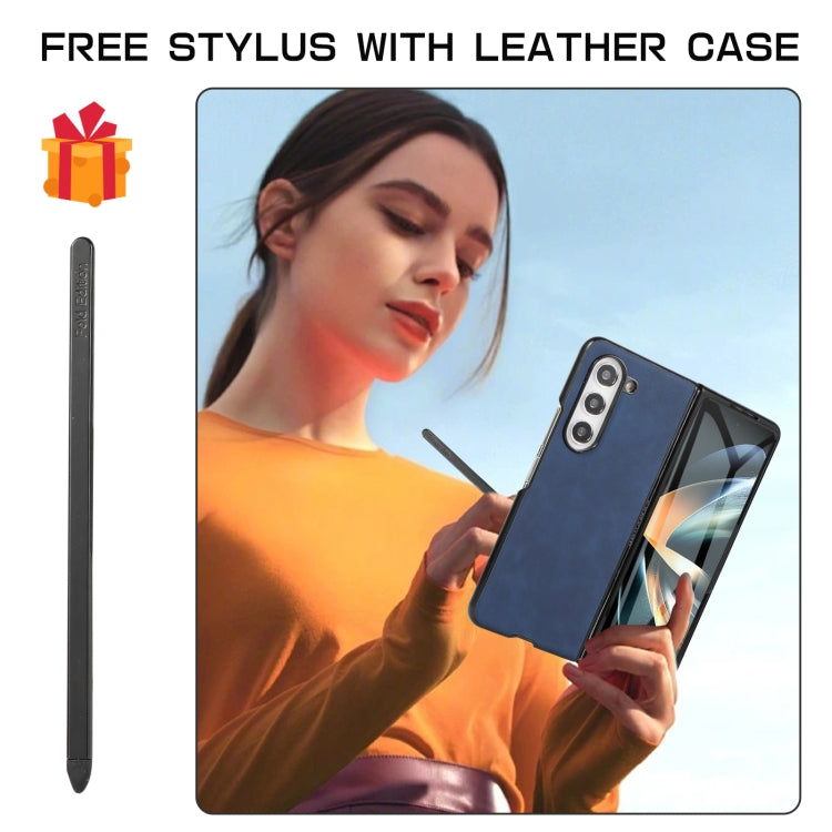 For Samsung Galaxy Z Fold4 5G PC Foldable Shockproof Leather Phone Case with Stylus
