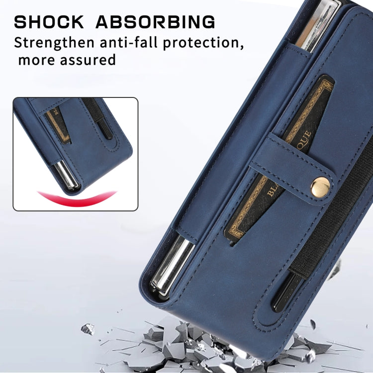 For Samsung Galaxy Z Fold4 5G PC Foldable Shockproof Leather Phone Case with Stylus