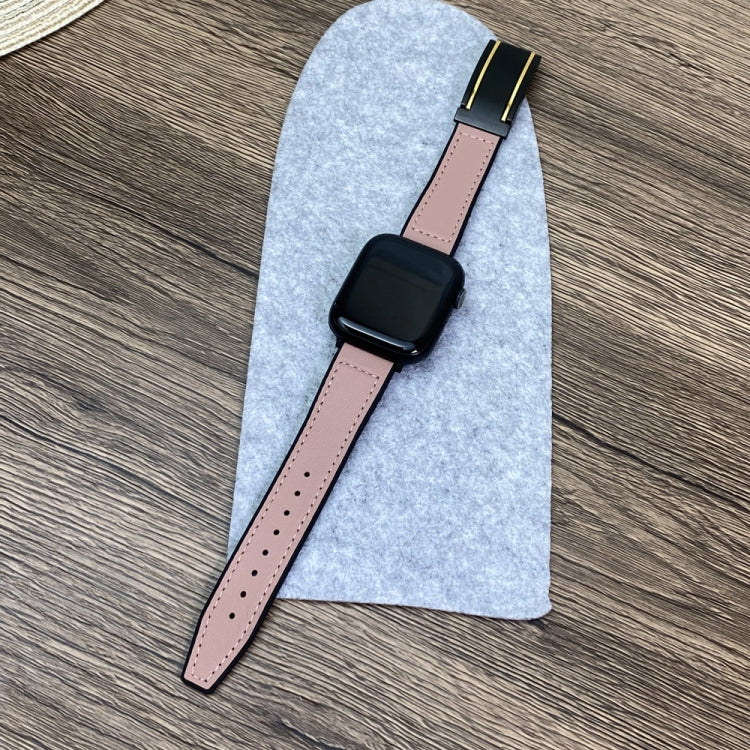 For Apple Watch 42mm Trapezoid Fold Magnetic Buckle Silicone PU Watch Band