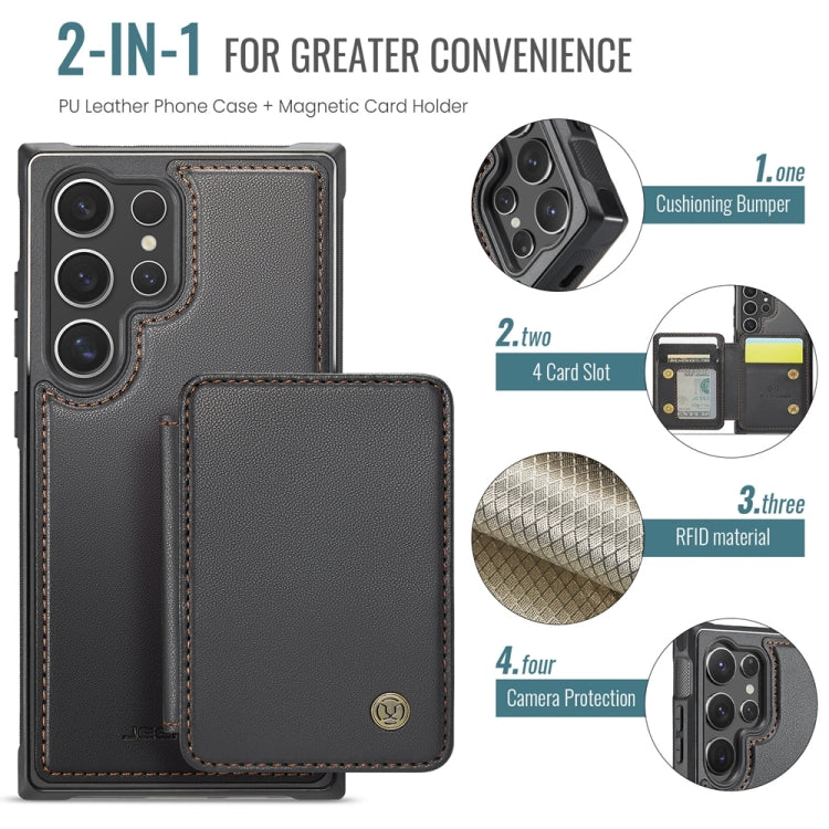 For Samsung Galaxy S24 Ultra 5G JEEHOOD J05 Business Magnetic Style RFID Leather Phone Case