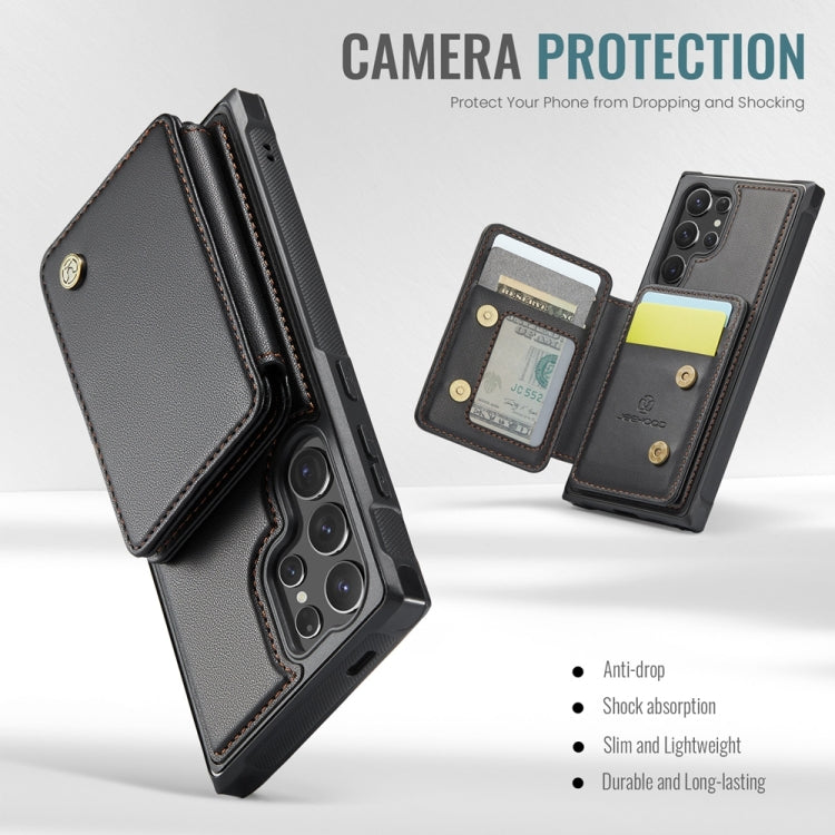 For Samsung Galaxy S24 Ultra 5G JEEHOOD J05 Business Magnetic Style RFID Leather Phone Case