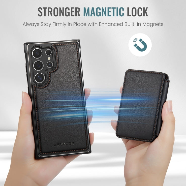 For Samsung Galaxy S24 Ultra 5G JEEHOOD J05 Business Magnetic Style RFID Leather Phone Case