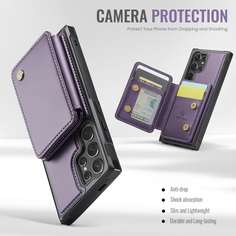 For Samsung Galaxy S24 Ultra 5G JEEHOOD J05 Business Magnetic Style RFID Leather Phone Case