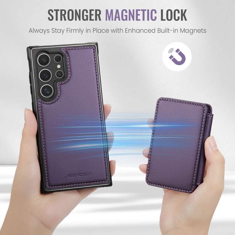 For Samsung Galaxy S24 Ultra 5G JEEHOOD J05 Business Magnetic Style RFID Leather Phone Case
