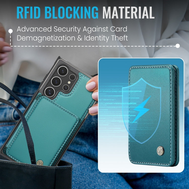 For Samsung Galaxy S24 Ultra 5G JEEHOOD J05 Business Magnetic Style RFID Leather Phone Case