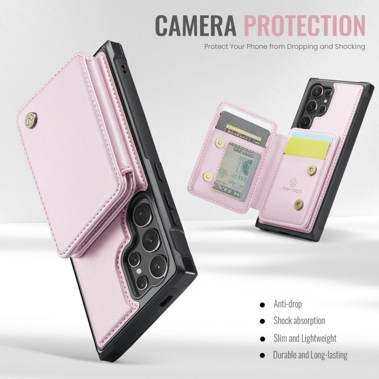 For Samsung Galaxy S24 Ultra 5G JEEHOOD J05 Business Magnetic Style RFID Leather Phone Case