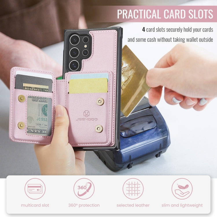 For Samsung Galaxy S24 Ultra 5G JEEHOOD J05 Business Magnetic Style RFID Leather Phone Case