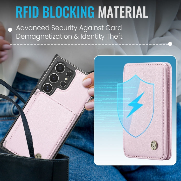 For Samsung Galaxy S24 Ultra 5G JEEHOOD J05 Business Magnetic Style RFID Leather Phone Case
