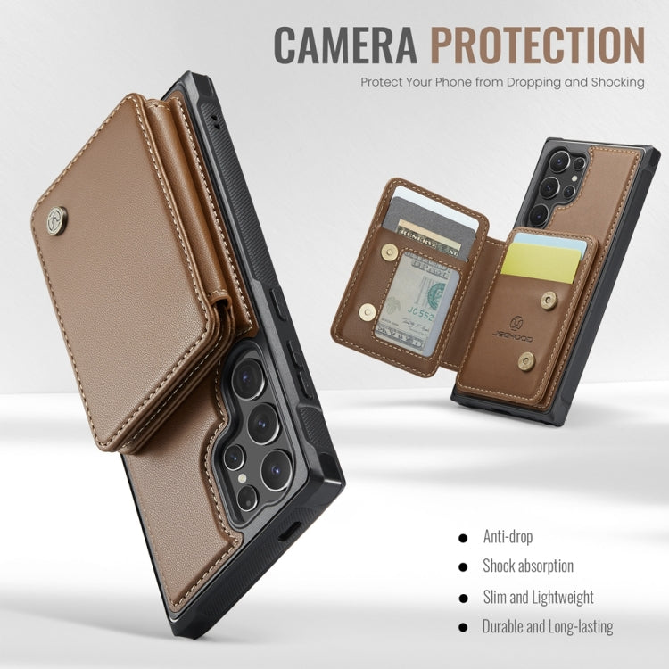 For Samsung Galaxy S24 Ultra 5G JEEHOOD J05 Business Magnetic Style RFID Leather Phone Case