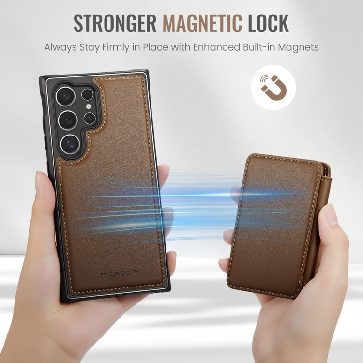 For Samsung Galaxy S24 Ultra 5G JEEHOOD J05 Business Magnetic Style RFID Leather Phone Case