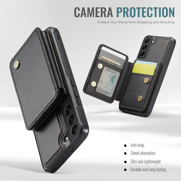 For Samsung Galaxy S22 5G JEEHOOD J05 Business Magnetic Style RFID Leather Phone Case