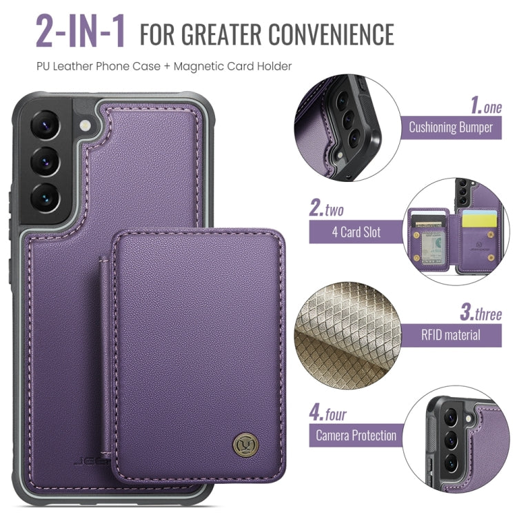 For Samsung Galaxy S22 5G JEEHOOD J05 Business Magnetic Style RFID Leather Phone Case