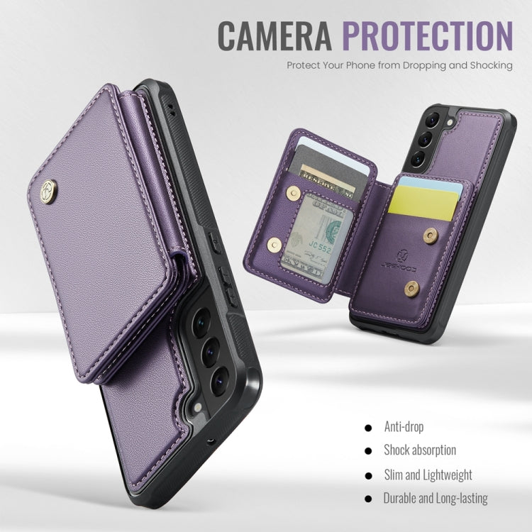 For Samsung Galaxy S22 5G JEEHOOD J05 Business Magnetic Style RFID Leather Phone Case