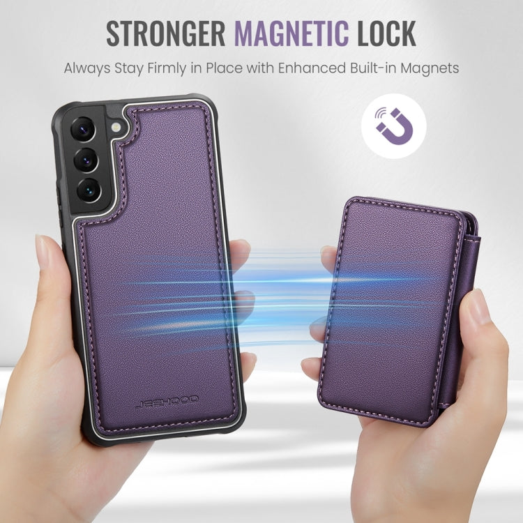 For Samsung Galaxy S22 5G JEEHOOD J05 Business Magnetic Style RFID Leather Phone Case
