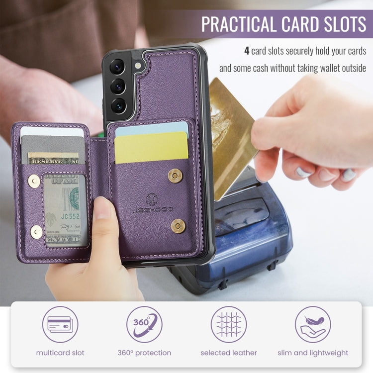For Samsung Galaxy S22 5G JEEHOOD J05 Business Magnetic Style RFID Leather Phone Case
