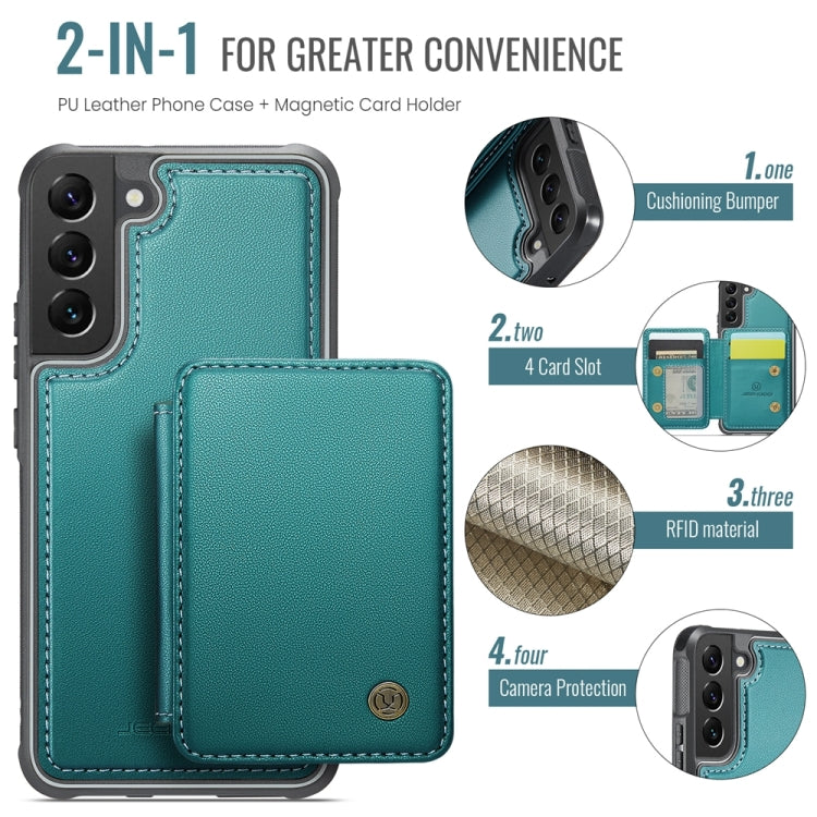 For Samsung Galaxy S22 5G JEEHOOD J05 Business Magnetic Style RFID Leather Phone Case