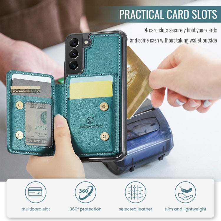 For Samsung Galaxy S22 5G JEEHOOD J05 Business Magnetic Style RFID Leather Phone Case