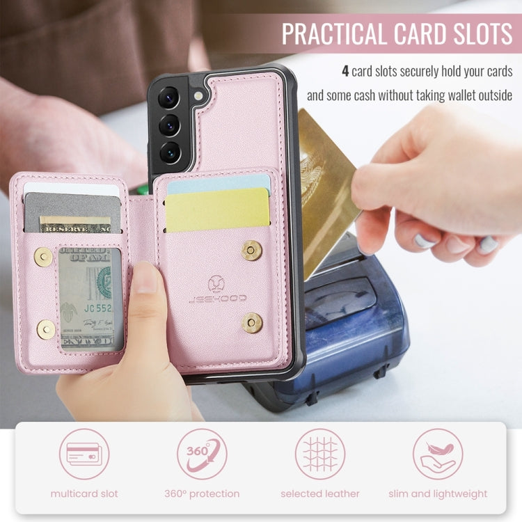 For Samsung Galaxy S22 5G JEEHOOD J05 Business Magnetic Style RFID Leather Phone Case