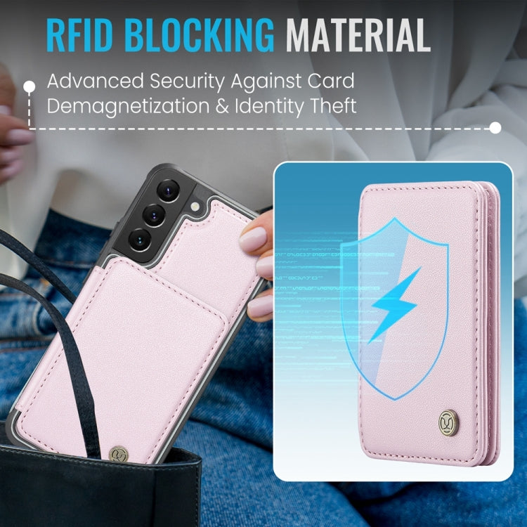 For Samsung Galaxy S22 5G JEEHOOD J05 Business Magnetic Style RFID Leather Phone Case