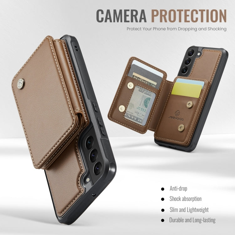 For Samsung Galaxy S22 5G JEEHOOD J05 Business Magnetic Style RFID Leather Phone Case
