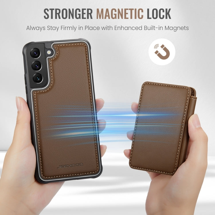 For Samsung Galaxy S22 5G JEEHOOD J05 Business Magnetic Style RFID Leather Phone Case