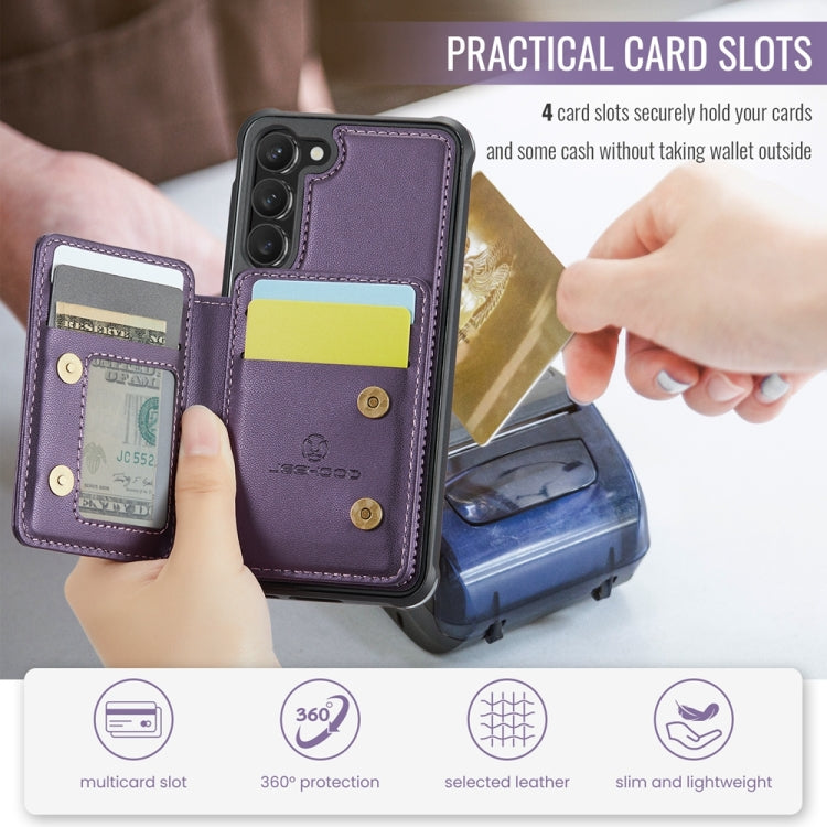 For Samsung Galaxy S23+ 5G JEEHOOD J05 Business Magnetic Style RFID Leather Phone Case