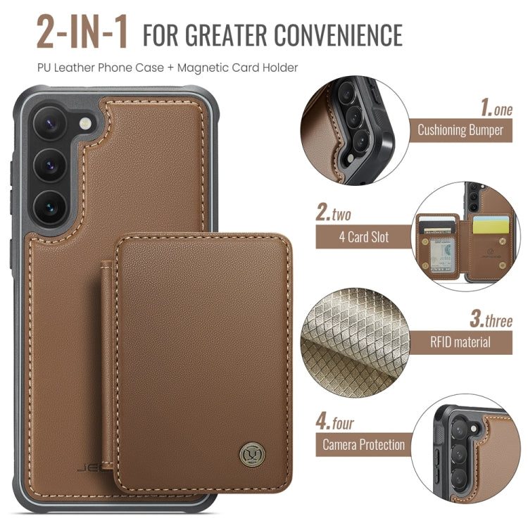 For Samsung Galaxy S23+ 5G JEEHOOD J05 Business Magnetic Style RFID Leather Phone Case