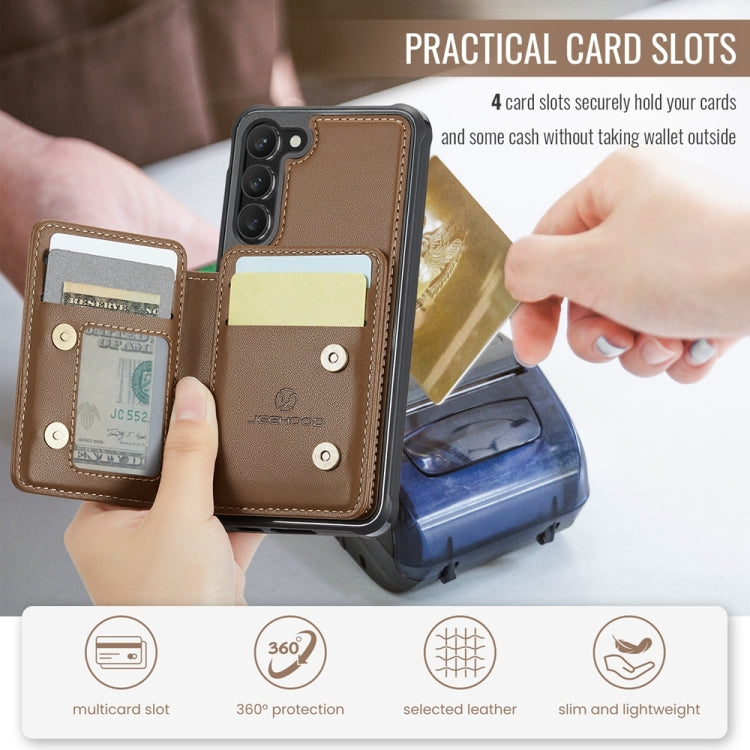 For Samsung Galaxy S23+ 5G JEEHOOD J05 Business Magnetic Style RFID Leather Phone Case