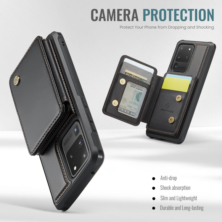 For Samsung Galaxy S20 Ultra 5G JEEHOOD J05 Business Magnetic Style RFID Leather Phone Case