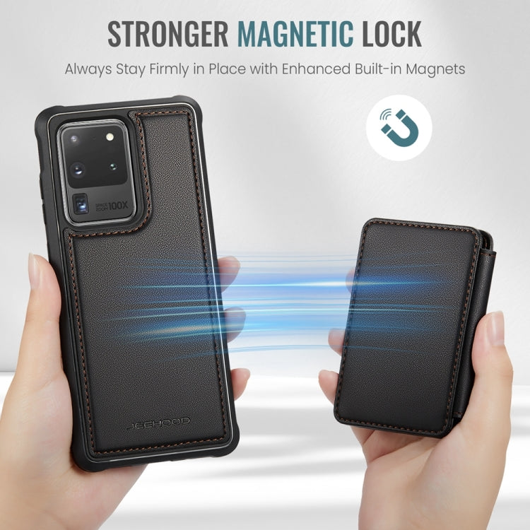 For Samsung Galaxy S20 Ultra 5G JEEHOOD J05 Business Magnetic Style RFID Leather Phone Case