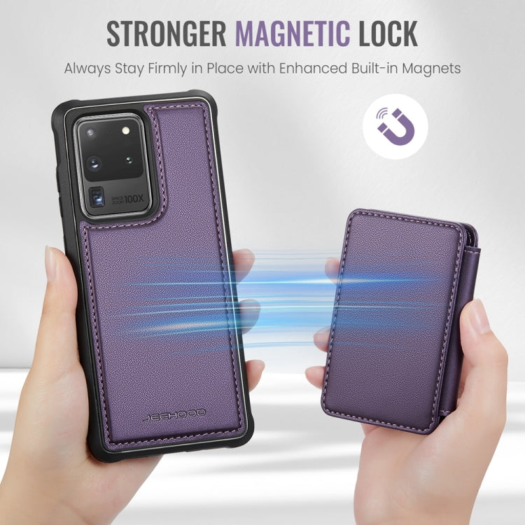For Samsung Galaxy S20 Ultra 5G JEEHOOD J05 Business Magnetic Style RFID Leather Phone Case