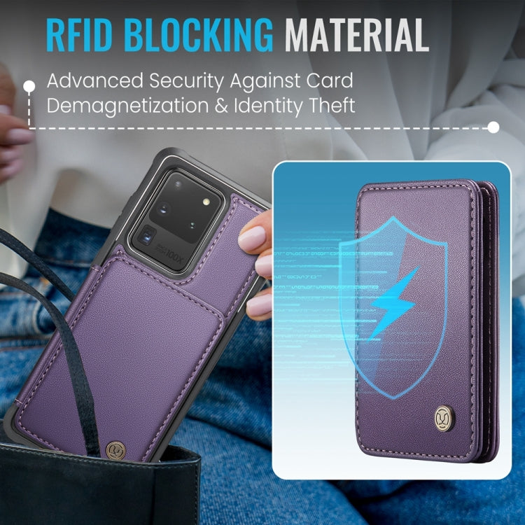 For Samsung Galaxy S20 Ultra 5G JEEHOOD J05 Business Magnetic Style RFID Leather Phone Case