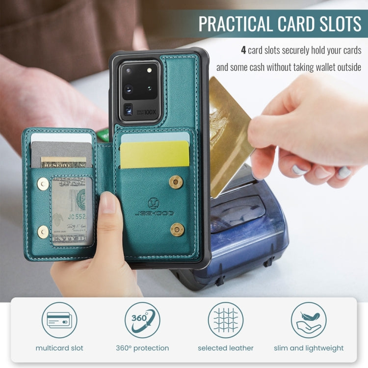 For Samsung Galaxy S20 Ultra 5G JEEHOOD J05 Business Magnetic Style RFID Leather Phone Case