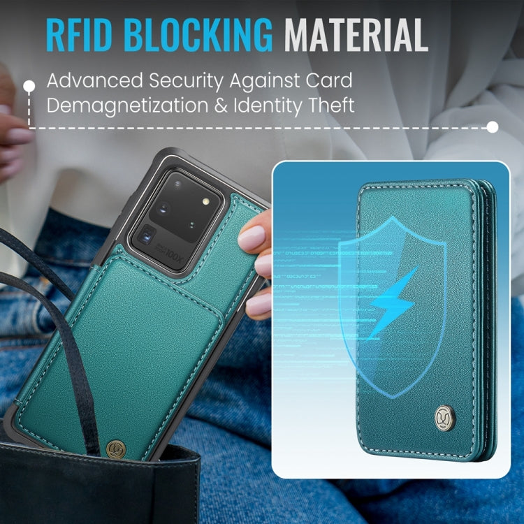 For Samsung Galaxy S20 Ultra 5G JEEHOOD J05 Business Magnetic Style RFID Leather Phone Case