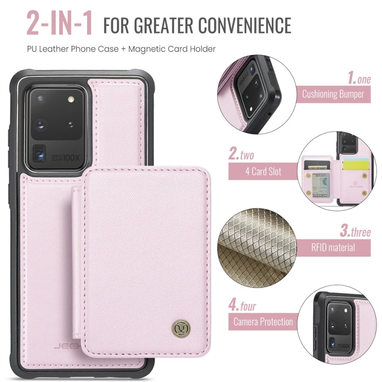 For Samsung Galaxy S20 Ultra 5G JEEHOOD J05 Business Magnetic Style RFID Leather Phone Case