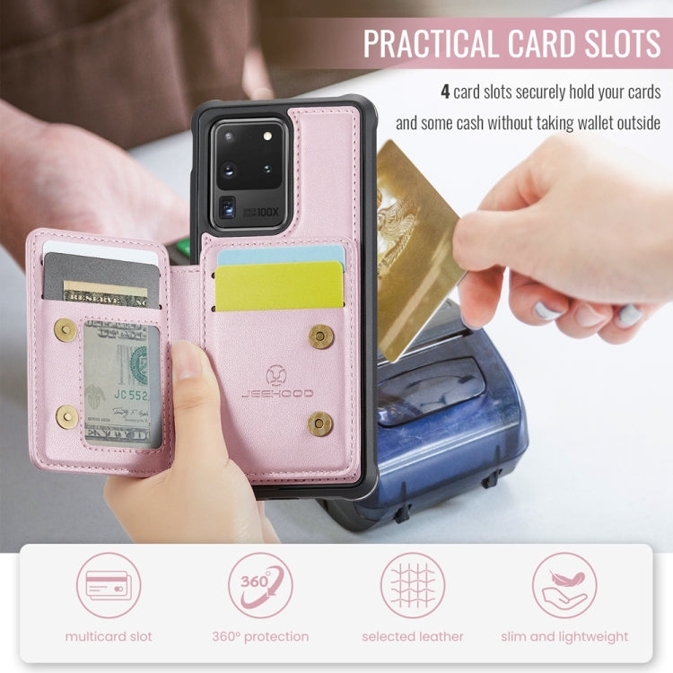 For Samsung Galaxy S20 Ultra 5G JEEHOOD J05 Business Magnetic Style RFID Leather Phone Case