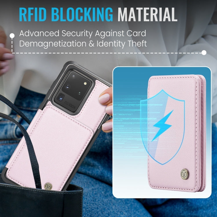 For Samsung Galaxy S20 Ultra 5G JEEHOOD J05 Business Magnetic Style RFID Leather Phone Case
