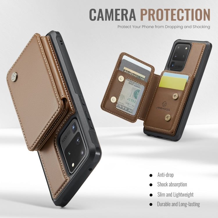 For Samsung Galaxy S20 Ultra 5G JEEHOOD J05 Business Magnetic Style RFID Leather Phone Case